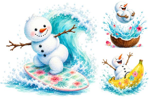 Download Summer Snowman Tropical Beach Clipart - Snow Collection