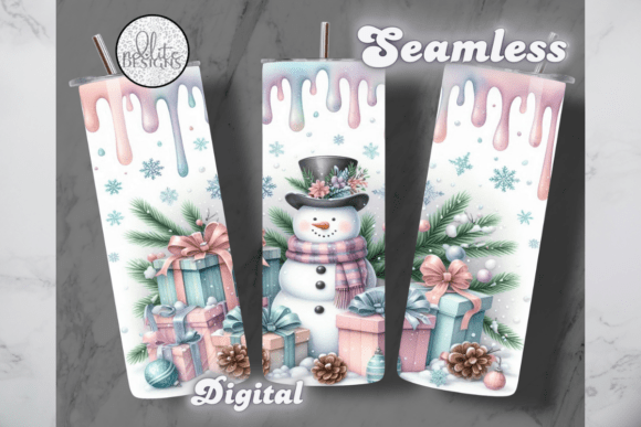 Download Pastel Snowman Christmas Tumbler Wrap - Snow Collection