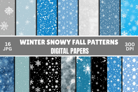 Download Winter Snowflakes Digital Paper Patterns - Snow Collection