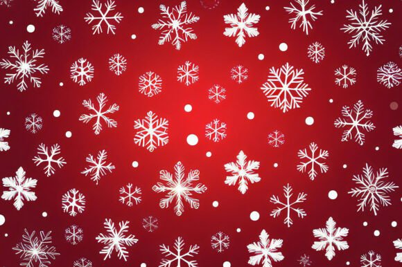 Download A Red Background with White Snowflakes - Snow Collection