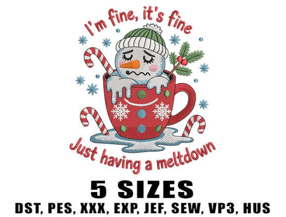 Download Snowman Hot Cocoa Embroidery Design - Snow Collection