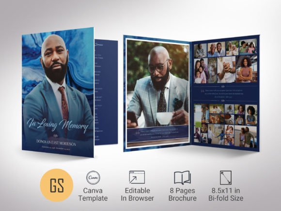 Download Blue Marble Tabloid Funeral Program - Funeral Collection
