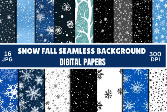 Download Snowflakes Seamless Pattern Winter Digital - Snow Collection