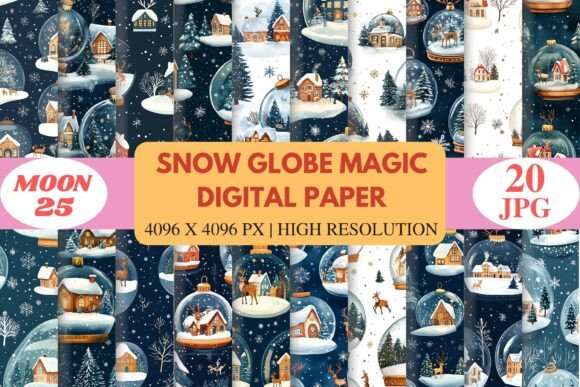 Download Snow Globe Magic Digital Paper - Snow Collection