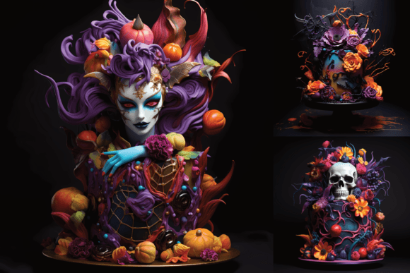 Download Halloween Cakes with Skulls and Pumpkins - Cake Collection